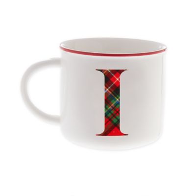 Bee & Willow Plaid Monogram Letter i Mug