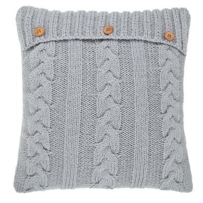 Bee & Willow Cable Knit Throw Pillow With Buttons In Blue
