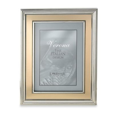 Lawrence Frames 4 X 6 Silver-Plated Picture Frame With Brushed Gold Inner Panel