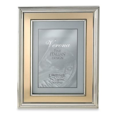 Lawrence Frames 5 X 7 Silver-Plated Picture Frame With Brushed Gold Inner Panel