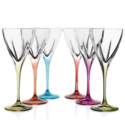 Lorren Home Trends Fusion Wine Glasses In Multi (Set Of 6)