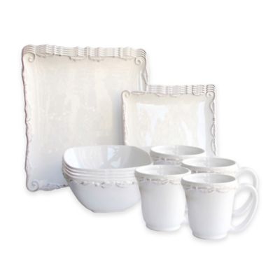 American Atelier Bianca Wave 16-Piece Dinnerware Set White