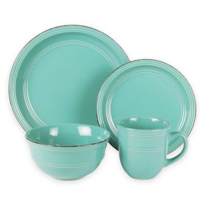 American Atelier Madelyn 16-Piece Dinnerware Set In Aqua