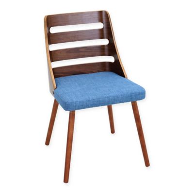 Lumisource Trevi Mid-Century Modern Accent Chair In Walnut/blue