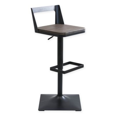 Lumisource Samurai Adjustable Bar Stool In Espresso Black