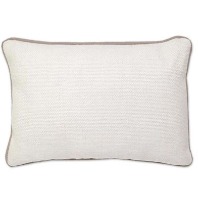 Aura Basket Weave Oblong Throw Pillow In White