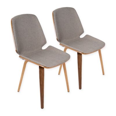 Lumisource Serena Side Chair In Grey/brown (Set Of 2)