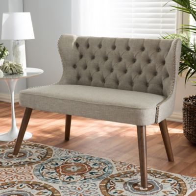 Baxton Studio Scarlett Loveseat In Brown/beige Beige/brown