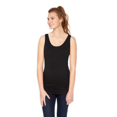 Motherhood Maternity Medium Side Ruched Maternity Tank Top In Black