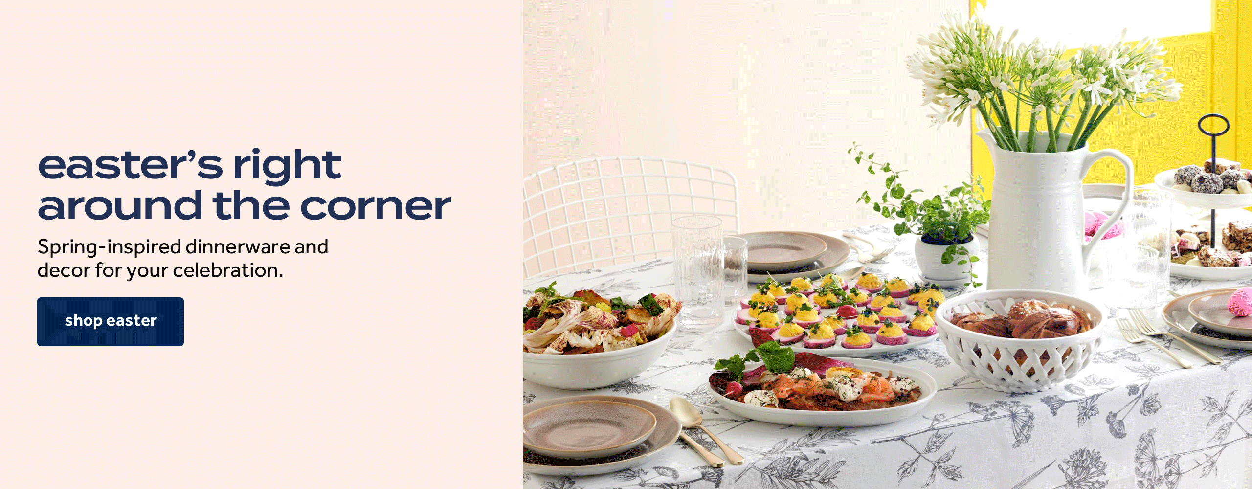 easter's right around the corner. Spring-inspired dinnerware and decor for your celebration. shop easter