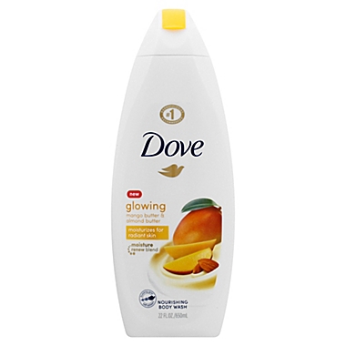 Dove&reg; 22 fl. oz. Glowing Body Wash in Mango Butter and Almond Butter. View a larger version of this product image.