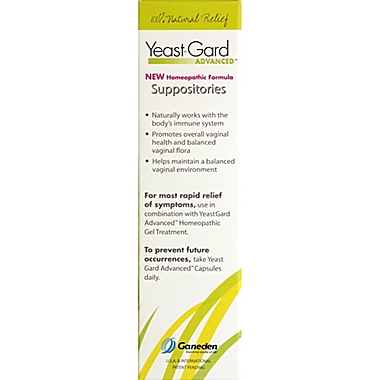 YeastGard Vagisil&reg; Advanced 10-Count Homeopathic Suppositories. View a larger version of this product image.