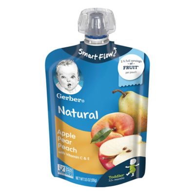 Gerber&reg; 3.5 fl. oz. Smart Flow Toddler Pouches with Apple Pear Peach Pouch