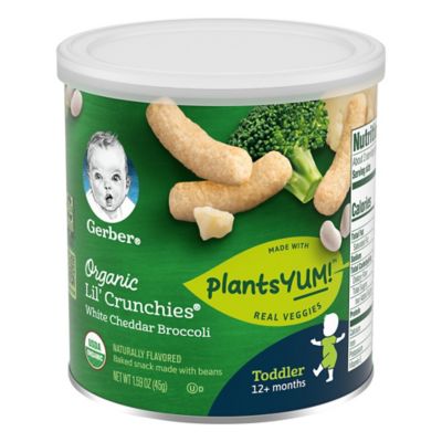 Gerbers&reg; Organic Lil&#39; Crunchies&reg; 1.59 oz. White Cheddar Broccoli