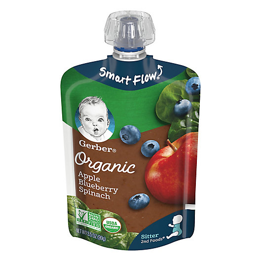 Alternate image 1 for Gerber® Organics 2nd Foods 3.5 oz. Apple, Blueberry and Spinach Food Pouch