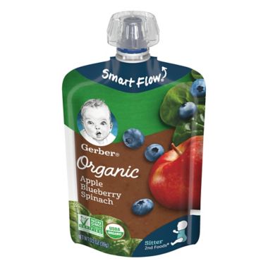 Gerber&reg; Organics 2nd Foods 3.5 oz. Apple, Blueberry and Spinach Food Pouch. View a larger version of this product image.