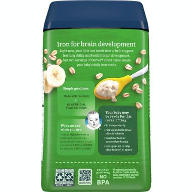 Gerber&reg; 8 oz. Organic Oatmeal Banana Baby Cereal. View a larger version of this product image.