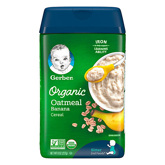 Alternate image 1 for Gerber® 8 oz. Organic Oatmeal Banana Baby Cereal