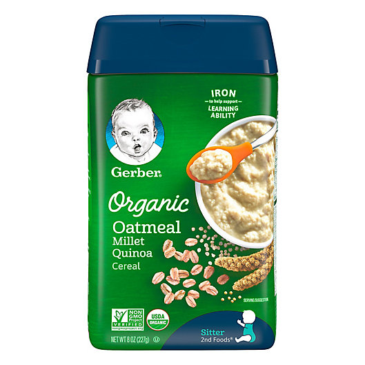 Alternate image 1 for Gerber® 8 oz. Organic Oatmeal Millet Quinoa Baby Cereal