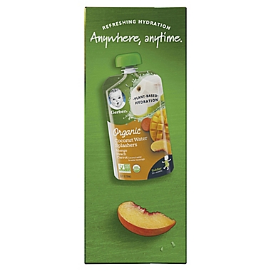 Gerber&reg; Organic 4-Pack 3.5 fl. oz. Mango Peach Carrot Coconut Water Splashers. View a larger version of this product image.