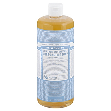 Dr Bronners Hemp 18-in-1 Unscented Baby Pure-Castile Soap. View a larger version of this product image.