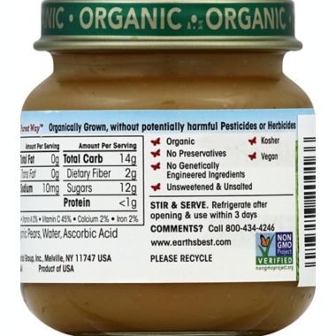 Earth's Best&reg; Organic 4 oz. Pears Baby Food. View a larger version of this product image.