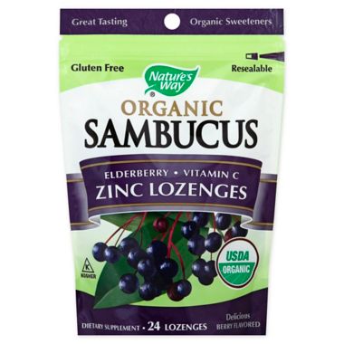 Nature's Way&reg; Sambucus 24-Count Organic Zinc Lozenges. View a larger version of this product image.