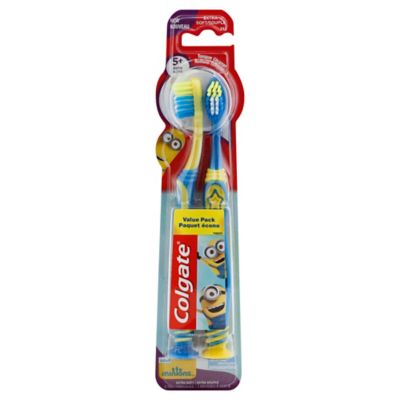 Colgate Minions 2-Pack Kids Extra Soft Bristles Toothbrush With Suction Cup Holder