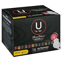 U by Kotex® CleanWear® 16-Count Regular Pads with Wings