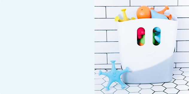 2-Part Drying Bin And Dishwasher-Safe Bath Toys