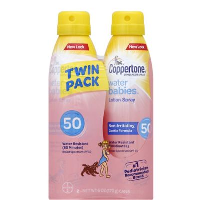 Coppertone&reg; Water Babies&reg; 6 oz. 2-Pack Lotion Spray SPF 50