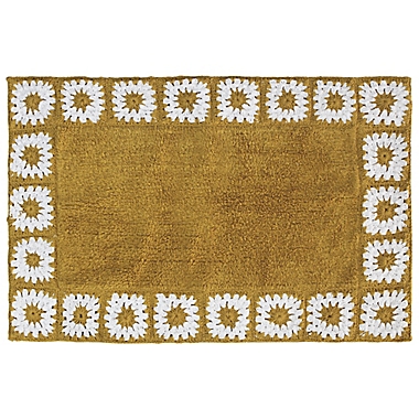 Wild Sage&trade; 33&quot; x 20&quot; Crochet Bath Rug in Gold. View a larger version of this product image.
