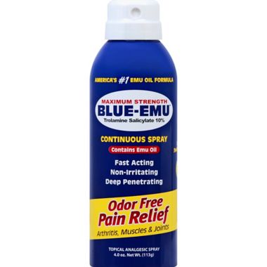 BLUE-EMU&reg; 4 oz. Maximum Strength Pain Relief Continuous Spray. View a larger version of this product image.