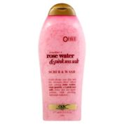 OGX&reg; Sensitive Rose Water and Pink Sea Salt 19.5 fl. oz. Scrub and Wash