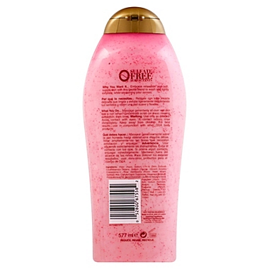 OGX&reg; Sensitive Rose Water and Pink Sea Salt 19.5 fl. oz. Scrub and Wash. View a larger version of this product image.