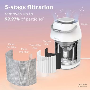 Bionaire&reg; True HEPA 360-Degree UV Air Purifier in Grey. View a larger version of this product image.
