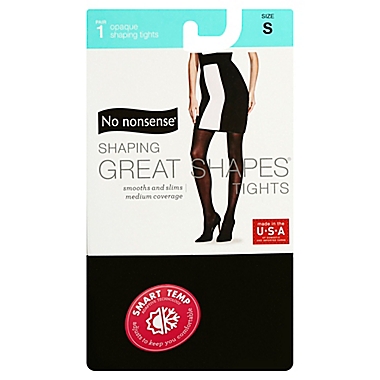 No Nonsense&reg; Small Shaping Great Shapes&reg; Tights in Black. View a larger version of this product image.