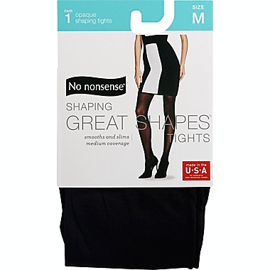 No Nonsense&reg; Medium Shaping Great Shapes&reg; Tights in Opaque Medium Black. View a larger version of this product image.
