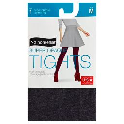 No Nonsense®  Medium Control Top Super Opaque Tights in Graphite Heather