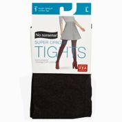 No Nonsense&reg; Large Control Top Super Opaque Tights in Graphite Heather
