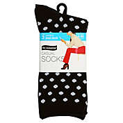 No Nonsense&reg;  3-Pack Women&#39;s Polka Dot Casual Socks in Black