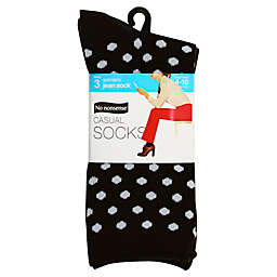 No Nonsense®  3-Pack Women's Polka Dot Casual Socks in Black