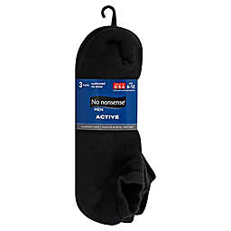No Nonsense® Size 6-12 Men's No Show Socks in Black