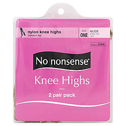 No Nonsense® 2-Pack Sheer Toe Nylon Knee High Socks in Nude
