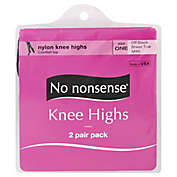 No Nonsense&reg; 2-Pack Sheer Toe Nylon Knee High Socks in Off Black