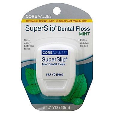 Core Values&trade; 54.7 yd. SuperSlip Dental Floss in Mint. View a larger version of this product image.