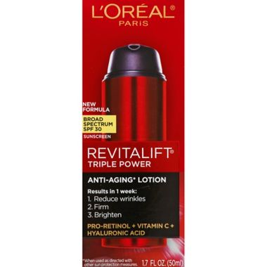 L'Oreal&reg; Paris 1.7 fl. oz. Revitalift&reg; Triple Power Anti-Aging Lotion SPF 30. View a larger version of this product image.