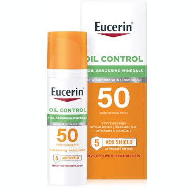 Eucerin&reg; 2.5 oz. Oil Control Face Sunscreen Lotion SPF 50. View a larger version of this product image.
