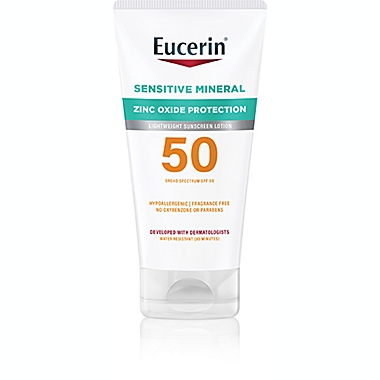 Eucerin&reg; 4 oz. Sensitive Mineral Lightweight Sunscreen Lotion SPF 50. View a larger version of this product image.