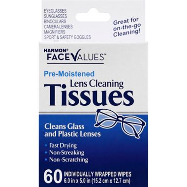Harmon&reg; Face Values&trade; 60-Count Lens Cleaning Tissue Wipes. View a larger version of this product image.